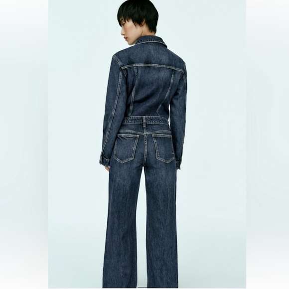 ZARA DENIM TRF JUMPSUIT Size Small NWT - Picture 6 of 12
